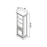 allen + roth Rutherfurd 24-in x 72-in x 15.98-in Swan White Wood Freestanding Soft Close Linen Cabinet