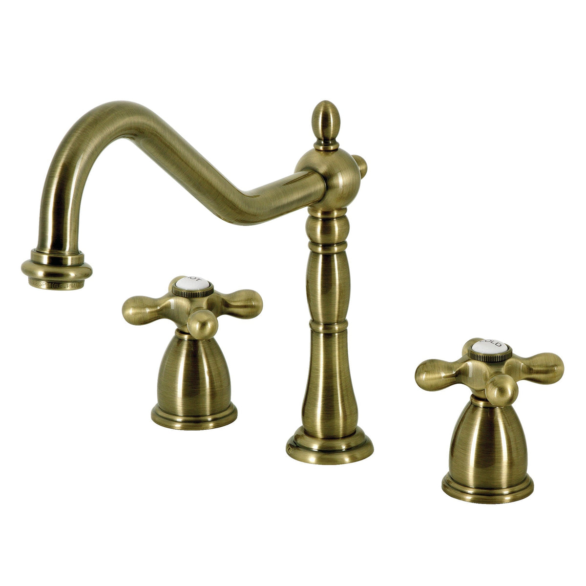 Elements of Design New Orleans Antique Brass 2-Handle Deck-Mount Bridge Kitchen Faucet