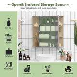 Forclover 26-in x 25-in Surface Mount Gray Mirrored Medicine Cabinet