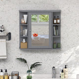 Forclover 26-in x 25-in Surface Mount Gray Mirrored Medicine Cabinet