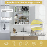 Forclover 26-in x 25-in Surface Mount White Mirrored Medicine Cabinet