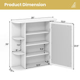 Forclover 26-in x 25-in Surface Mount White Mirrored Medicine Cabinet