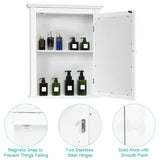 Forclover 22-in x 27-in Surface Mount White Mirrored Medicine Cabinet