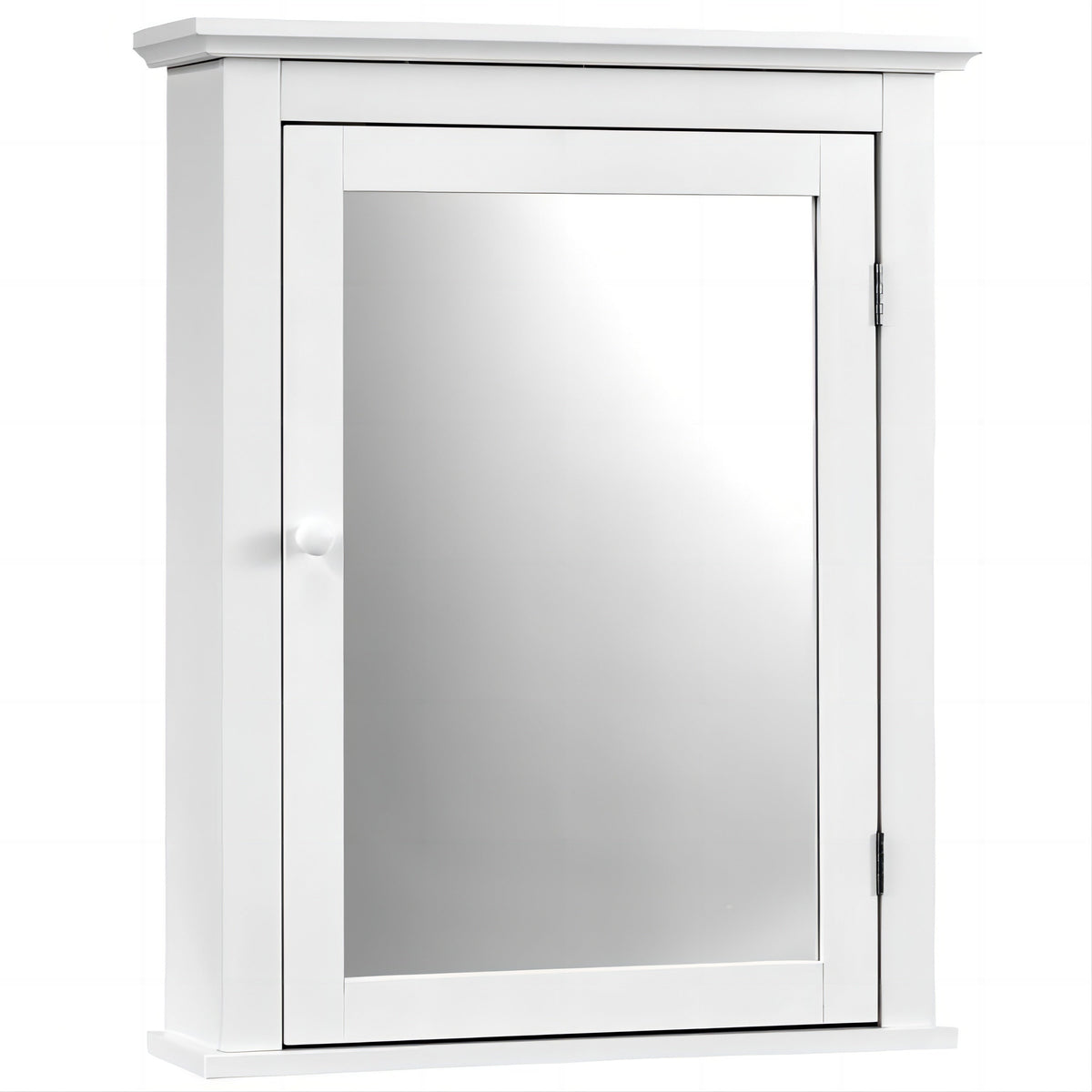 Forclover 22-in x 27-in Surface Mount White Mirrored Medicine Cabinet