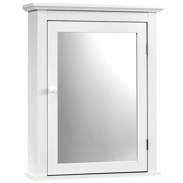Forclover 22-in x 27-in Surface Mount White Mirrored Medicine Cabinet
