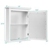 Forclover 22-in x 27-in Surface Mount White Mirrored Medicine Cabinet