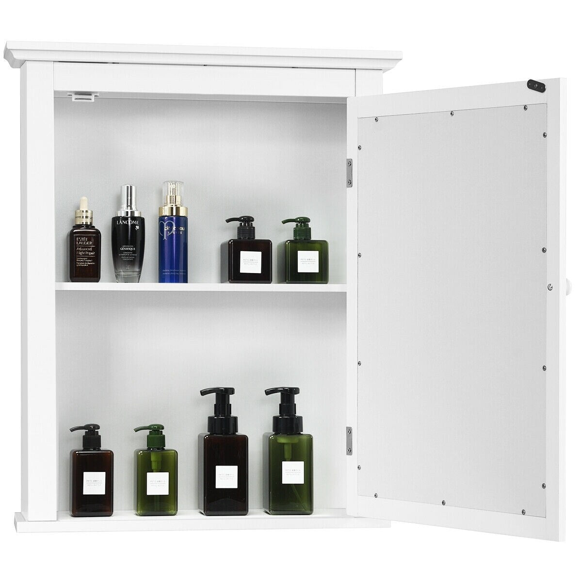 Forclover CH 22-in x 27.5-in Surface/Recessed Mount White Mirrored Medicine Cabinet