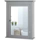Forclover 22-in x 27-in Surface Mount Gray Mirrored Medicine Cabinet
