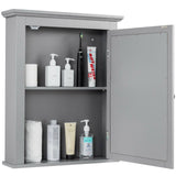 Forclover 22-in x 27-in Surface Mount Gray Mirrored Medicine Cabinet