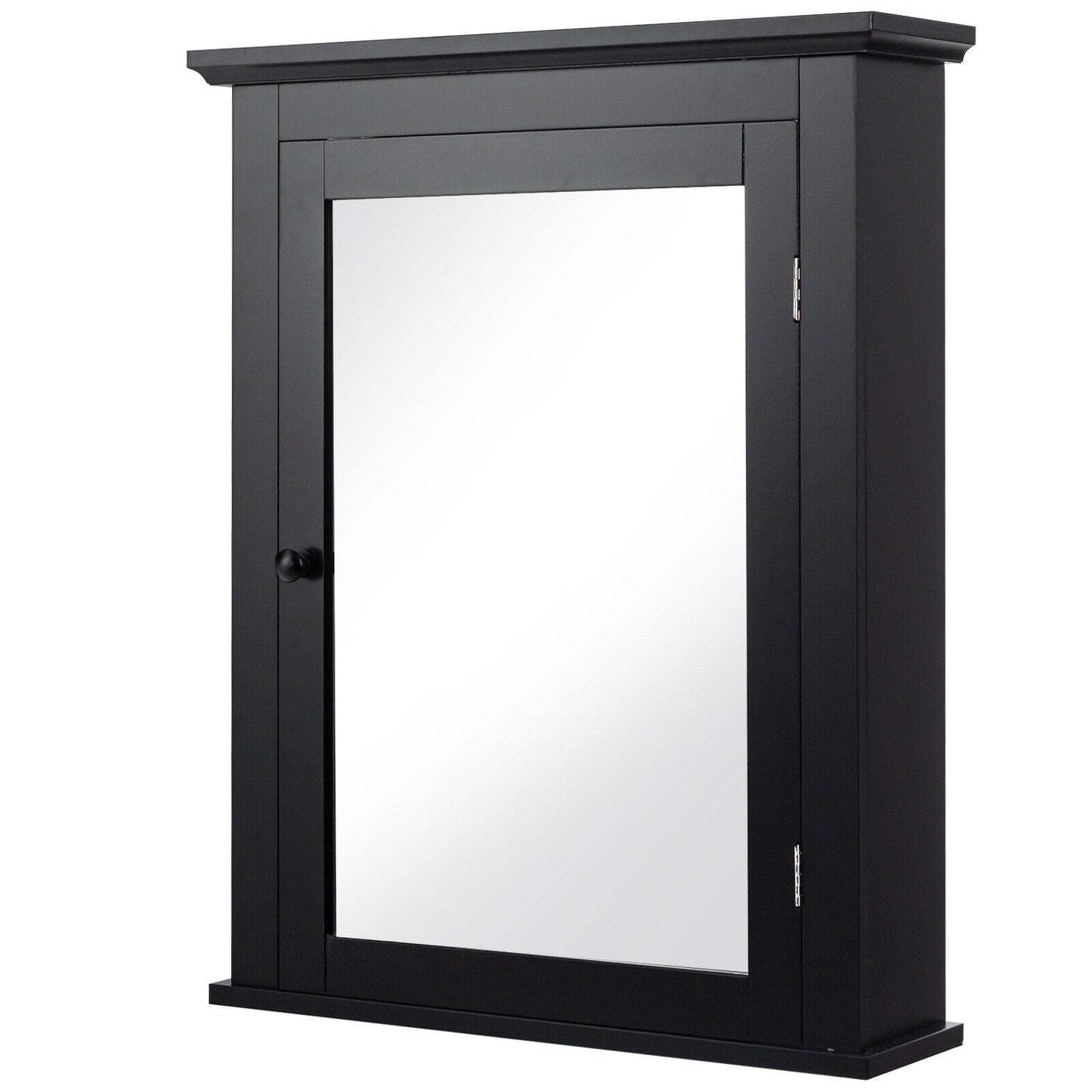 Forclover 22-in x 27-in Surface Mount Black Mirrored Medicine Cabinet