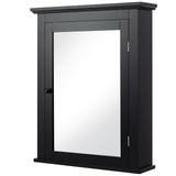 Forclover 22-in x 27-in Surface Mount Black Mirrored Medicine Cabinet