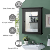 Forclover 22-in x 27-in Surface Mount Black Mirrored Medicine Cabinet