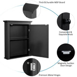 Forclover 22-in x 27-in Surface Mount Black Mirrored Medicine Cabinet
