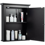 Forclover 22-in x 27-in Surface Mount Black Mirrored Medicine Cabinet