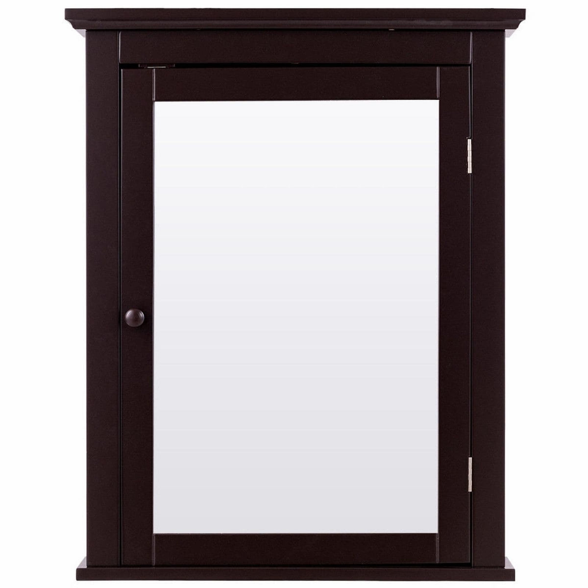 Forclover 22-in x 27-in Surface Mount Brown Mirrored Medicine Cabinet
