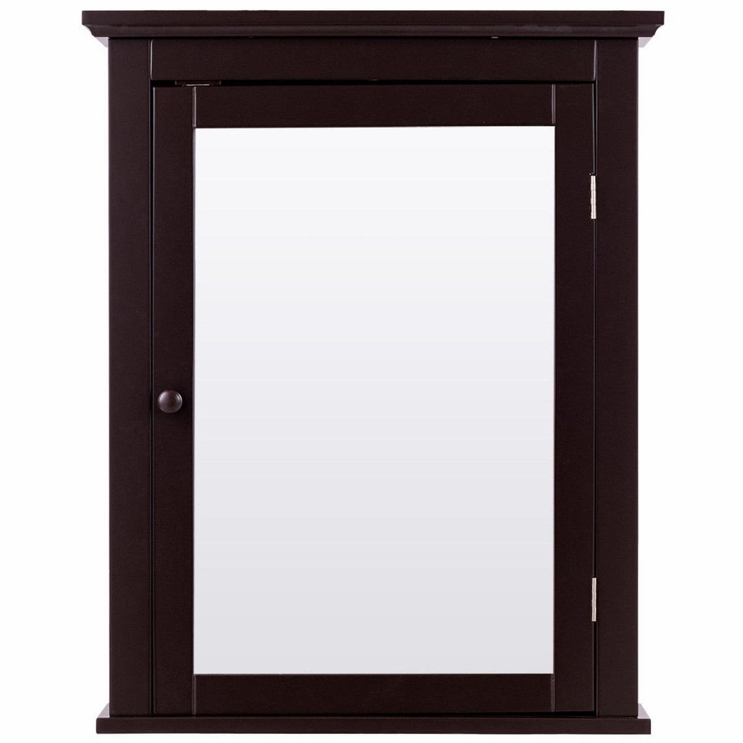 Forclover 22-in x 27-in Surface Mount Brown Mirrored Medicine Cabinet