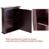 Forclover 22-in x 27-in Surface Mount Brown Mirrored Medicine Cabinet