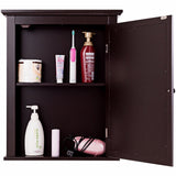 Forclover 22-in x 27-in Surface Mount Brown Mirrored Medicine Cabinet