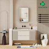 Forclover 20-in x 30-in Lighted LED Fog Free Surface/Recessed Mount Black Mirrored Soft Close Medicine Cabinet with Outlet