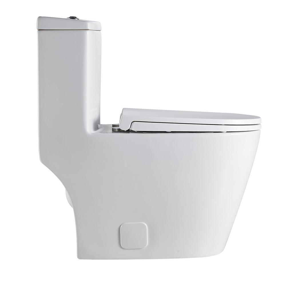 0.8 GPF/1.28 GPF Dual Flush Square Shape Ceramic Elongated Toilet Square Only in White - Super Arbor