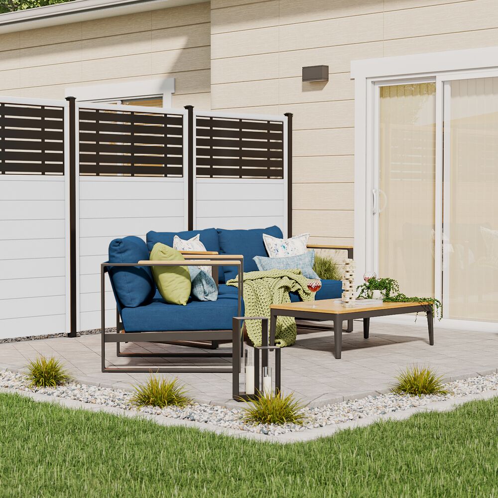 Freedom 6-ft H x 2-in W Matte Black Steel Privacy Fence Post