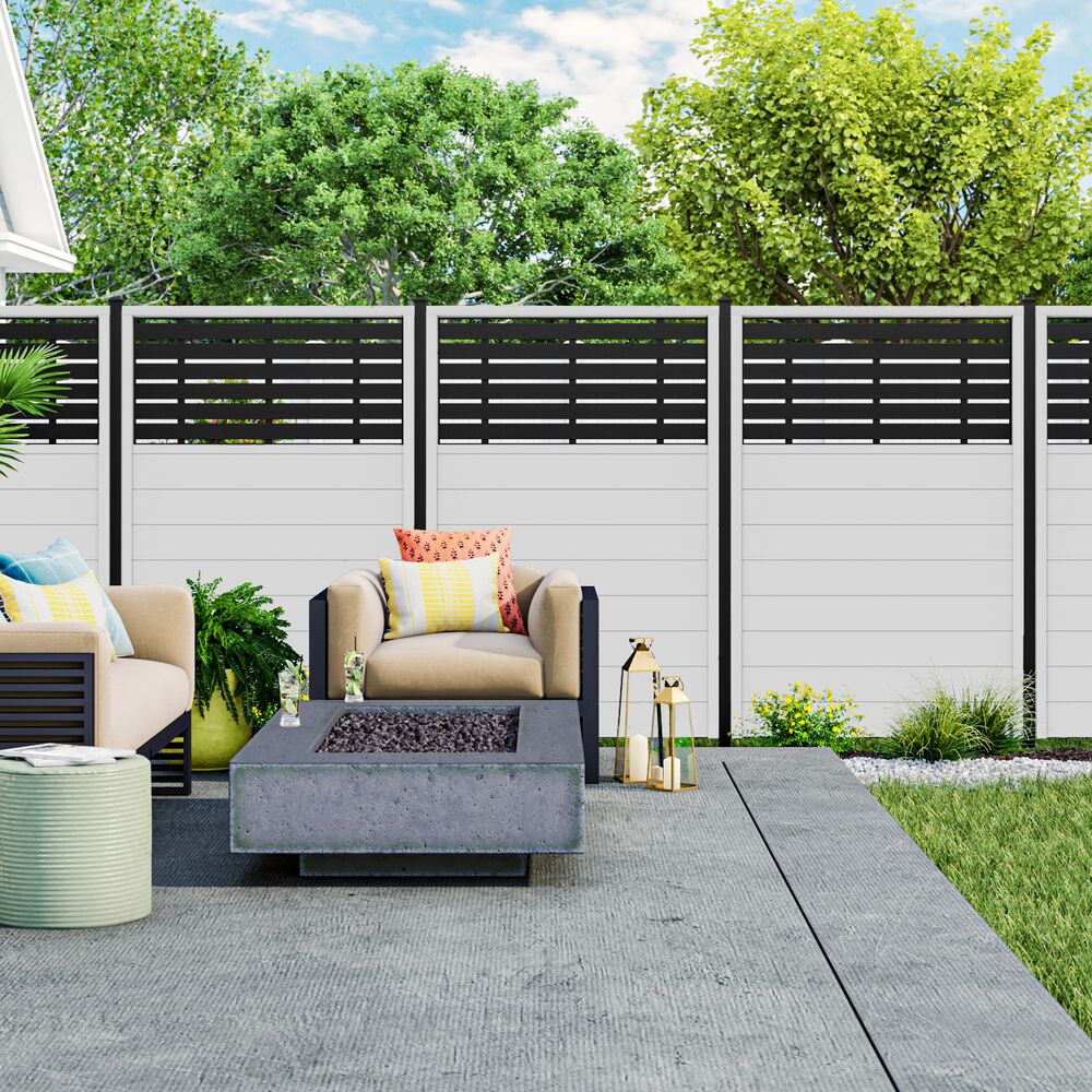Freedom 8-ft H x 2-in W Matte Black Steel Privacy Fence Post