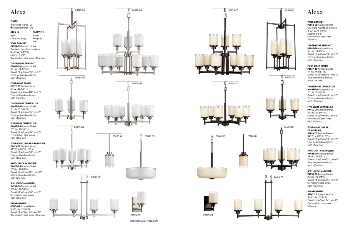 Progress Lighting Alexa 5-Light Brushed Nickel Transitional Chandelier