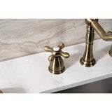 Elements of Design New Orleans Antique Brass 2-Handle Deck-Mount Bridge Kitchen Faucet