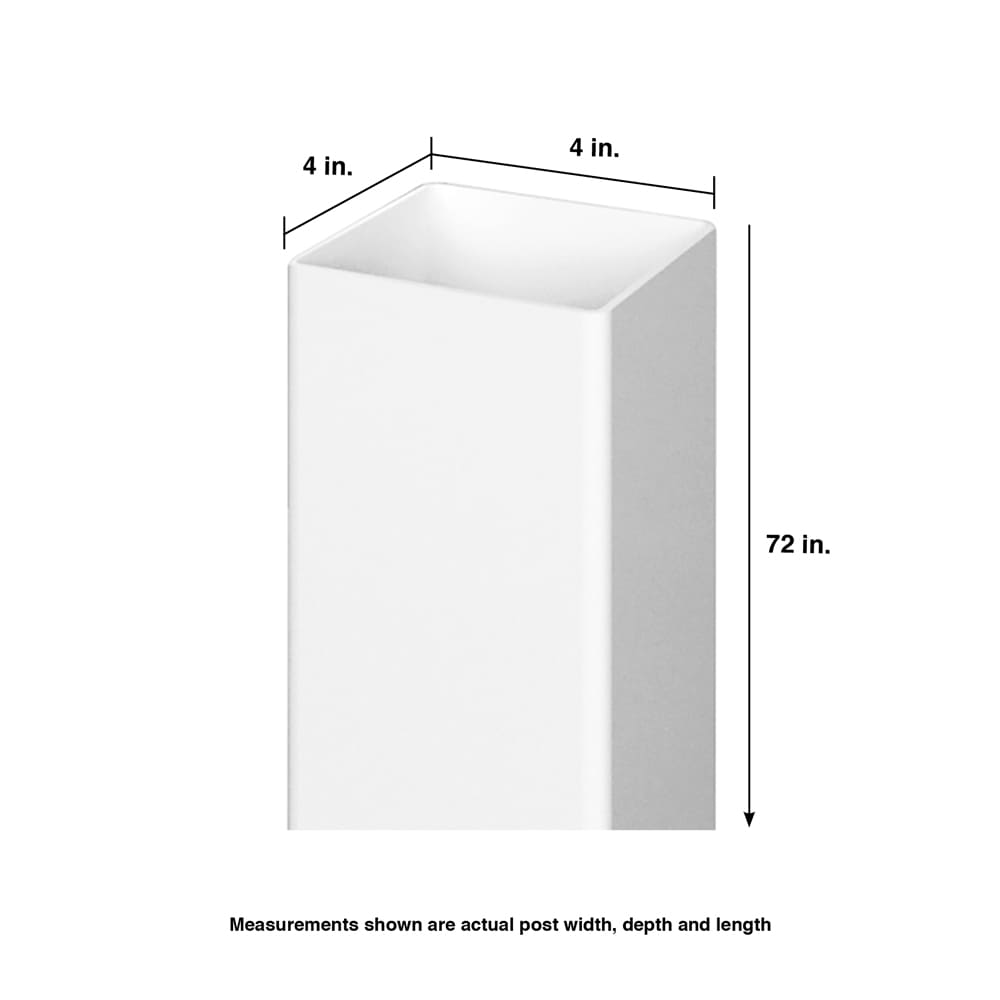 Outdoor Essentials PicketLock 6-ft H x 4-in W White Vinyl Blank Fence Post (Unassembled)