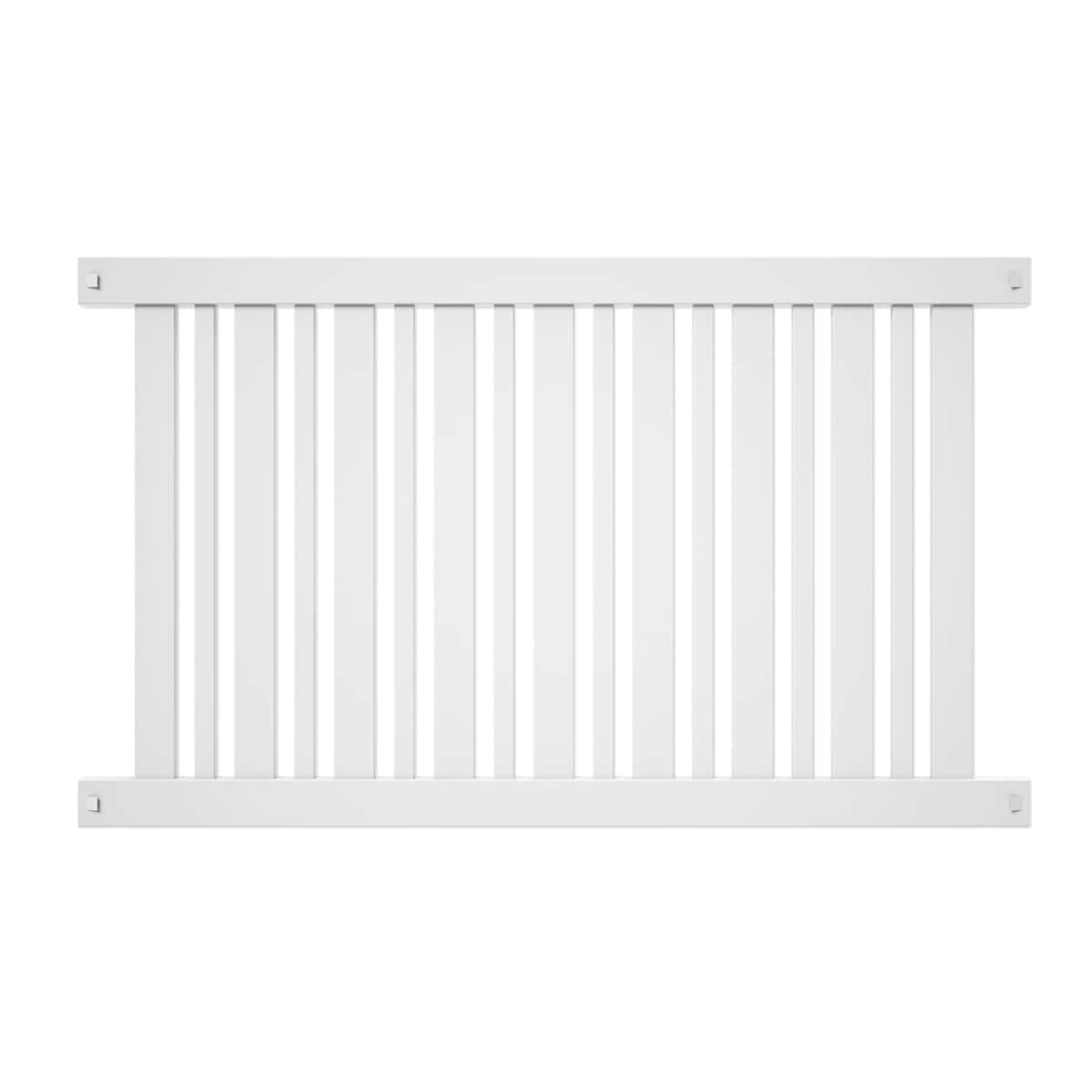 Outdoor Essentials Evanston 4-ft H x 6-ft W White Vinyl Flat-top Fence Panel (Unassembled)
