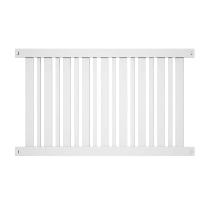 Outdoor Essentials Evanston 4-ft H x 6-ft W White Vinyl Flat-top Fence Panel (Unassembled)