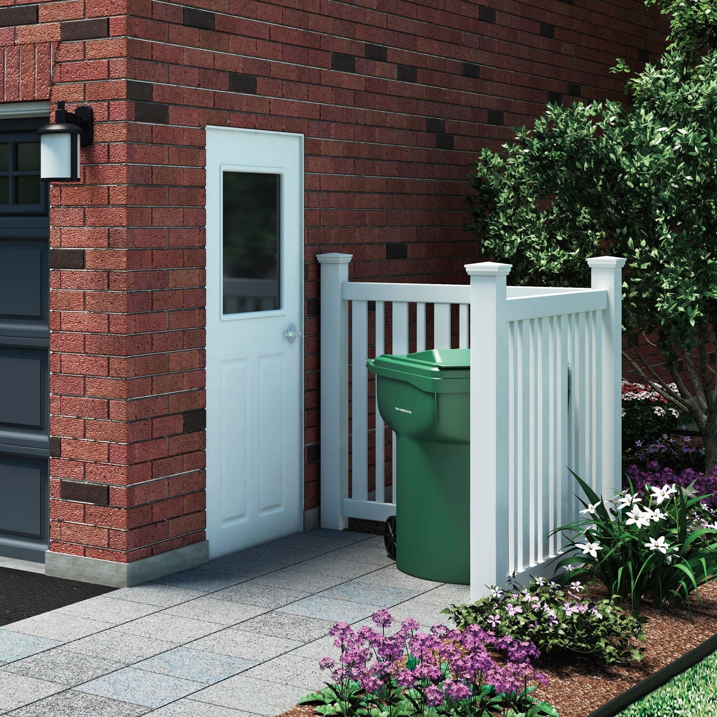 Outdoor Essentials Evanston 4-ft H x 6-ft W White Vinyl Flat-top Fence Panel (Unassembled)