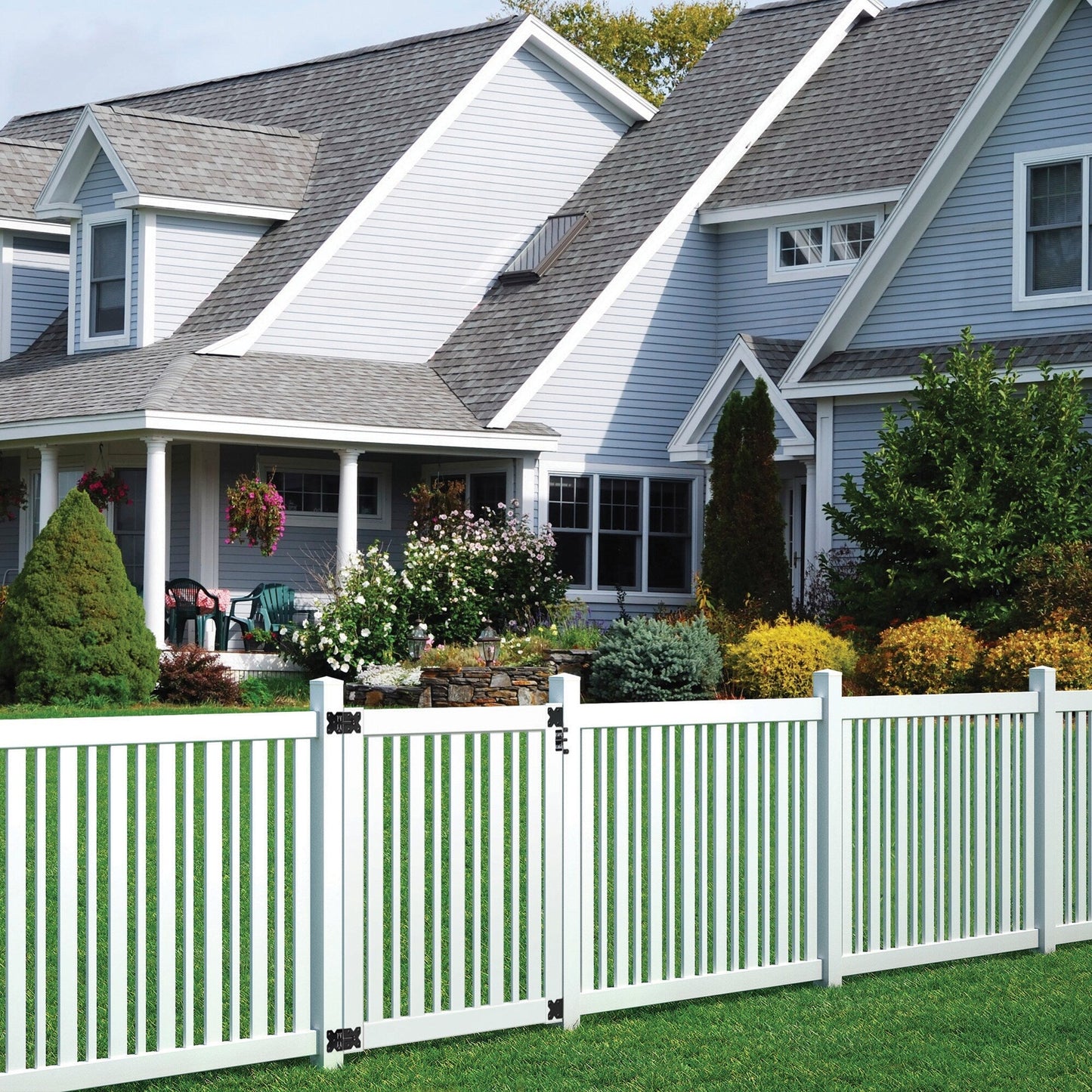 Outdoor Essentials Evanston 4-ft H x 6-ft W White Vinyl Flat-top Fence Panel (Unassembled)