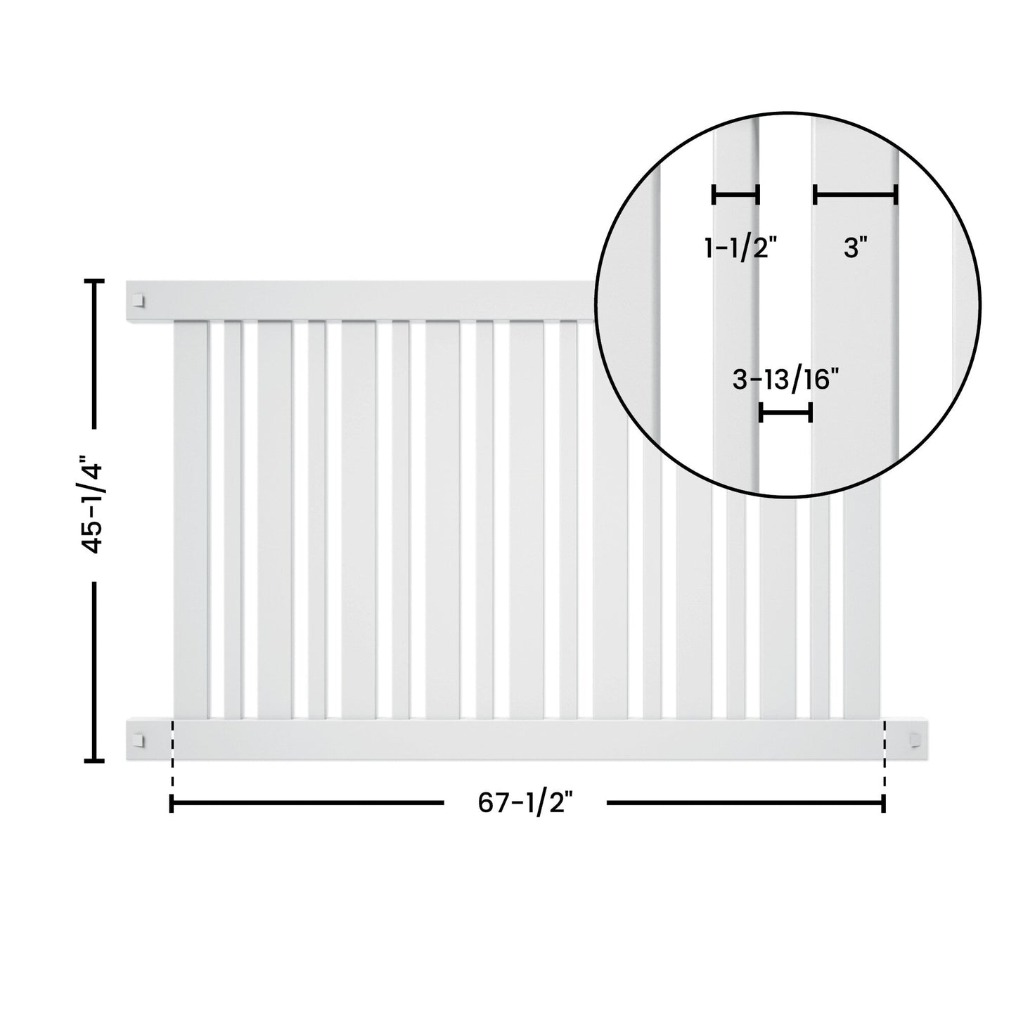 Outdoor Essentials Evanston 4-ft H x 6-ft W White Vinyl Flat-top Fence Panel (Unassembled)