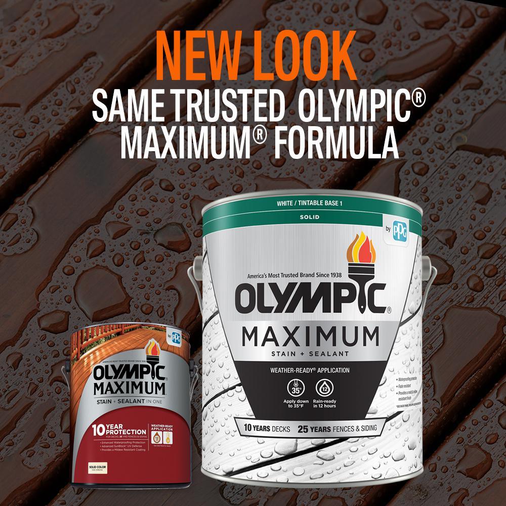 Olympic Maximum 5 gal. Oxford Brown Solid Color Exterior Stain and Sealant in One - Super Arbor