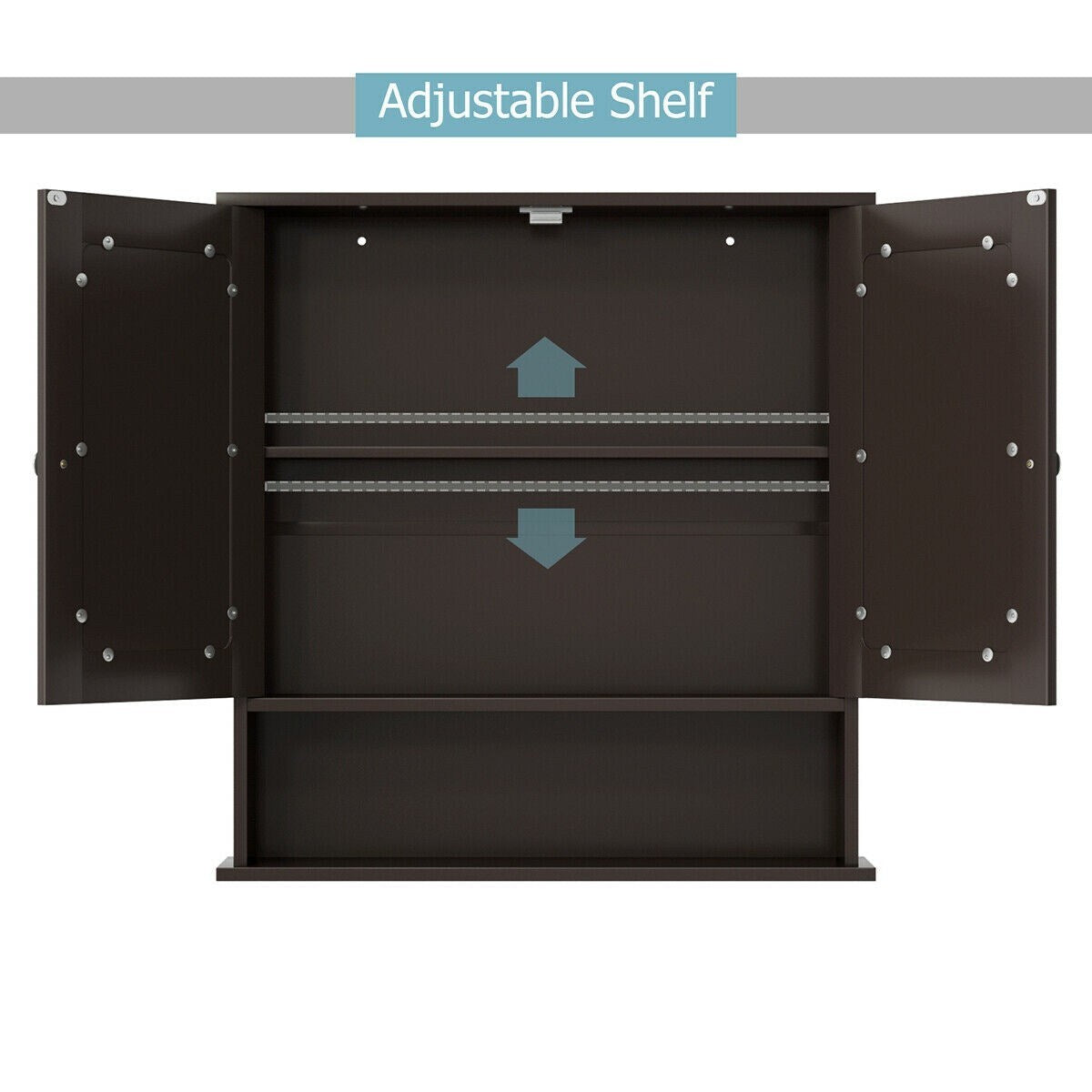 Forclover 22-in x 23-in Surface Mount Brown Mirrored Soft Close Medicine Cabinet