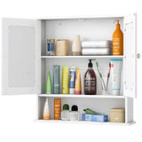 Forclover 22-in x 23-in Surface Mount White Mirrored Soft Close Medicine Cabinet