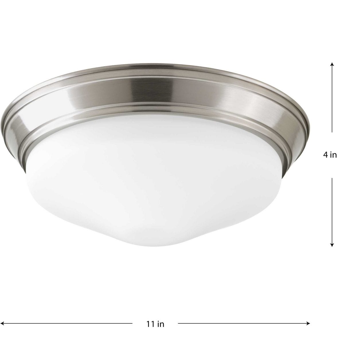Progress Lighting LED Flush Mount 11-in Brushed Nickel Integrated LED, 3000K, 90 CRI