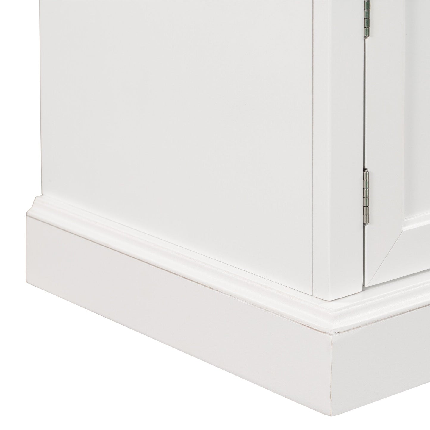 GZMR Storage Bench with 2 Drawers and 2 Cabinets Modern White Storage Bench with Storage 42.5-in x 15.1-in x 17.5-in