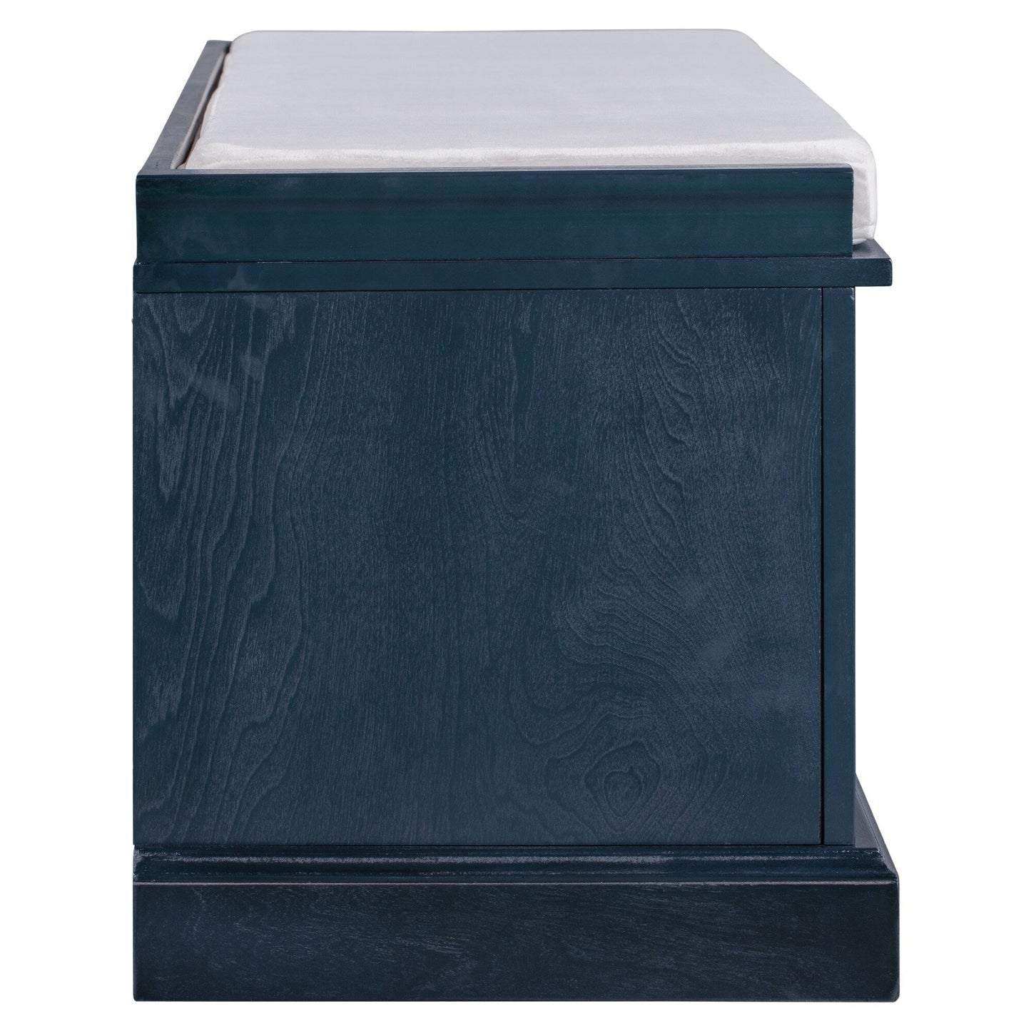 GZMR Storage Bench with 2 Drawers and 2 Cabinets Modern Navy Blue Storage Bench with Storage 42.5-in x 15.1-in x 17.5-in