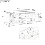 GZMR Storage Bench with 2 Drawers and 2 Cabinets Modern Navy Blue Storage Bench with Storage 42.5-in x 15.1-in x 17.5-in