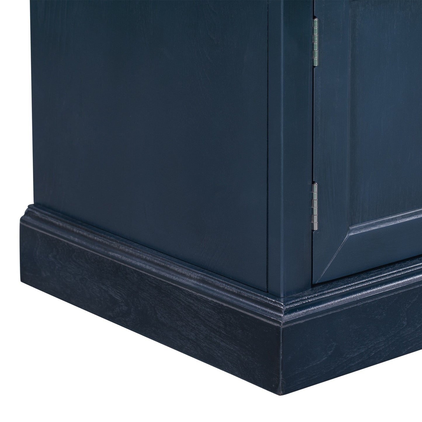 GZMR Storage Bench with 2 Drawers and 2 Cabinets Modern Navy Blue Storage Bench with Storage 42.5-in x 15.1-in x 17.5-in