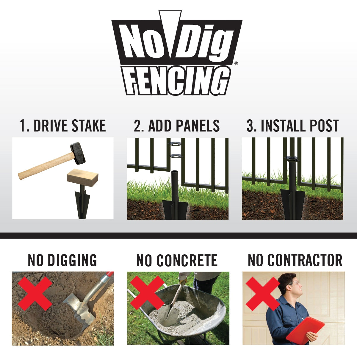 YARDLINK Grand Ambrose XL 3-ft H x 3-3/4-ft W Black Powder Coated Steel No Dig Flat-top No Dig Decorative Fence Gate