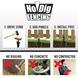 YARDLINK 4-ft H x 4-in W Black Steel Decorative Metal No Dig Yard Universal Fence Post