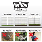 YARDLINK 1-1/2-in W Powder-coated Galvanized Steel Flat-top No Dig Garden Fence Post