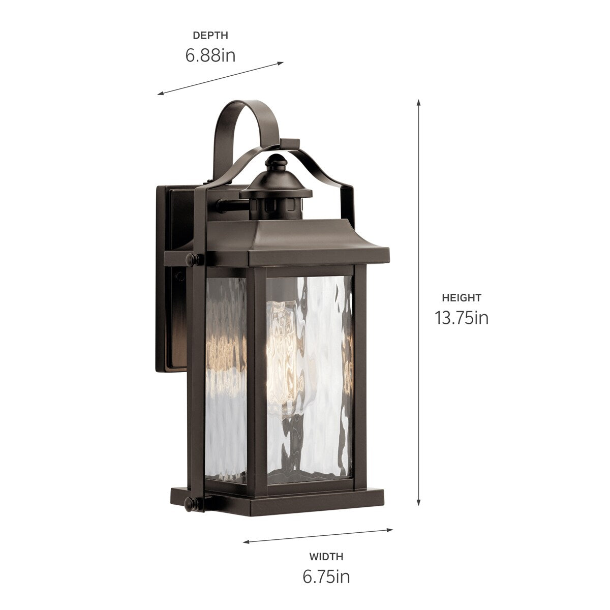 Kichler Linford 13.75-in H Olde Bronze Outdoor Wall Lantern, Medium Base (E-26)