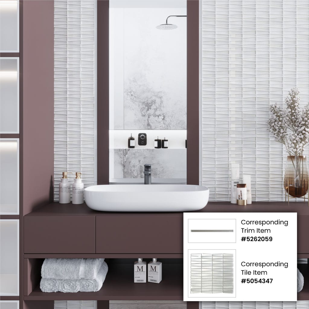 Apollo Tile Glacier Pearl White 12-in x 13-in Polished Glass Linear Floor and Wall Tile (5.38-sq. ft/ Carton)