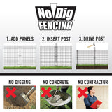 YARDLINK 3-ft H x 1-1/2-in W Powder-coated Galvanized Steel Decorative Metal No Dig Garden Fence Post