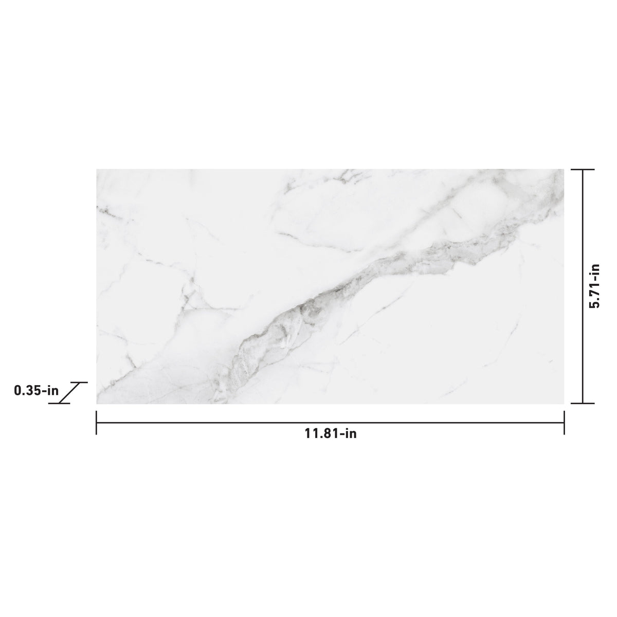 Regent Statuario 6-in x 12-in Polished Porcelain Marble Look Floor and Wall Tile (10.3-sq ft/Carton)