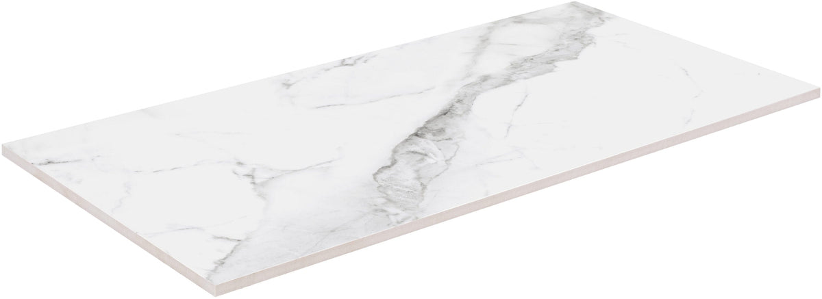 Satori Regent Statuario 6-in x 12-in Polished Porcelain Marble Look Floor and Wall Tile (0.47-sq. ft/ Piece)